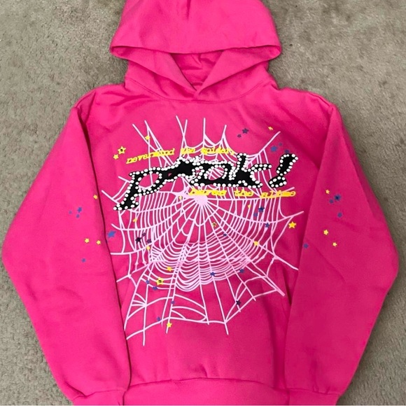 Spider hoodie pink